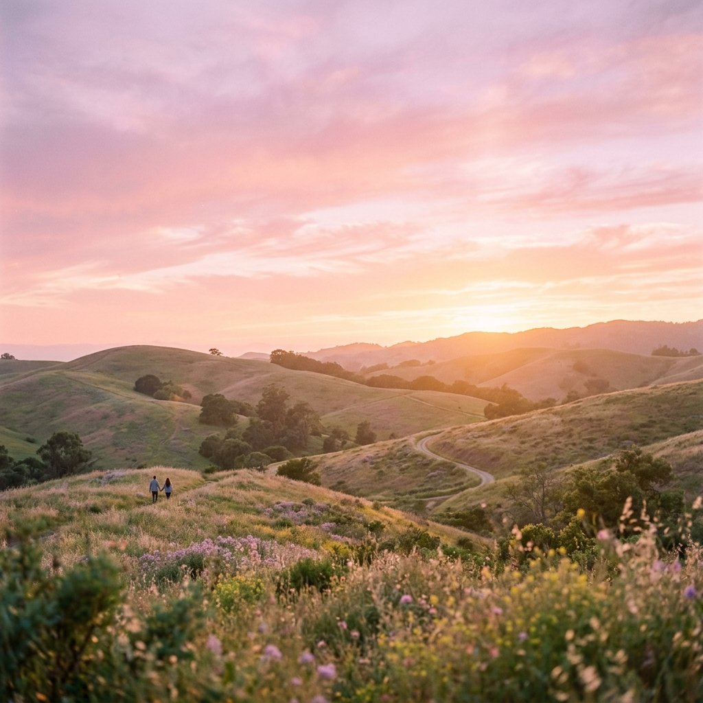 Golden sunset pastel sky