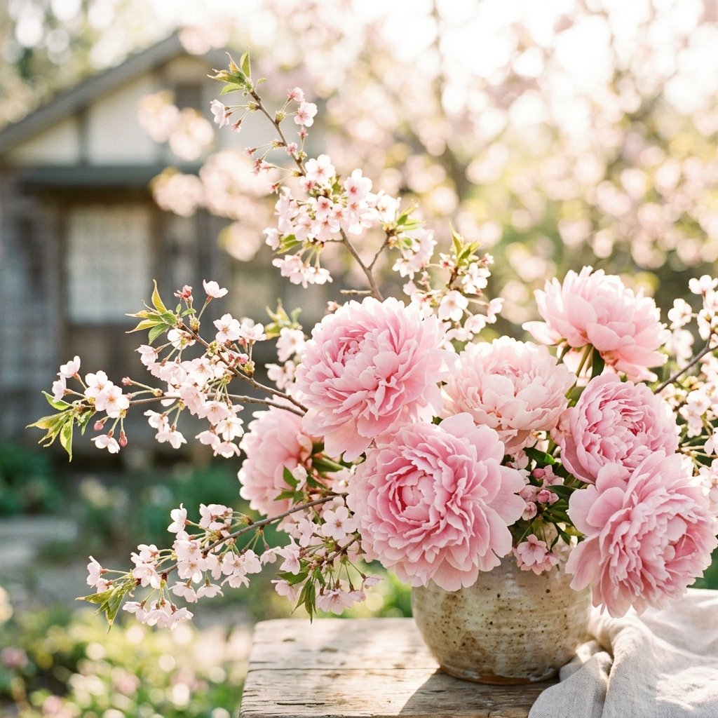Delicate pink bloom flowers
